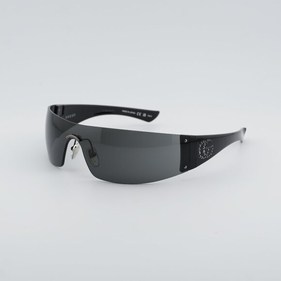 Gucci GG1958S 001 Sunglasses Ruthenium Shield Frame, Grey Lenses main image 8